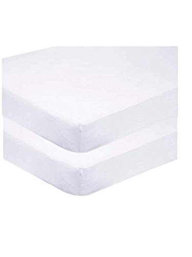 Sasma Home - 2 sábanas bajeras para Cuna 100% algodón Muy Suave (70 x 140 cm) (Blanco)