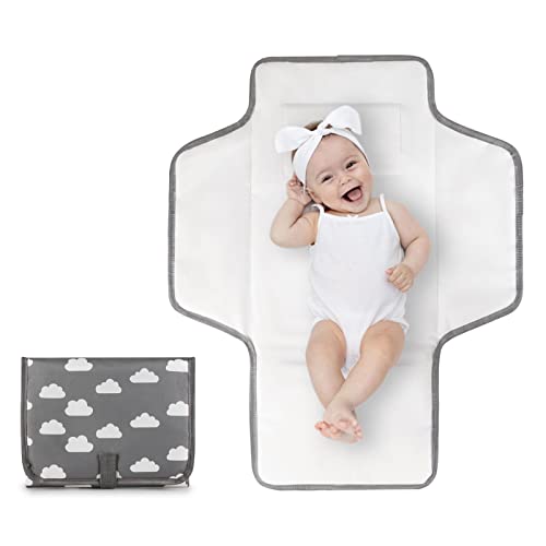 Cambiador de bebé, almohada incorporada, cambiador portátil para bebé, cambiador plegable con bolsillo para toallitas inteligentes, kit de cambio de viaje impermeable, regalo para bebé