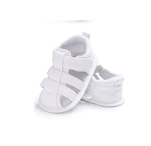 Geagodelia Sandalias Para Niños Bonitos Bebés Lona Suela Suave Zuecos Para Cuna Zapatillas Sandalias Huecas Para Bebés Pequeños Zapatos (Blanco, 6-12 meses)