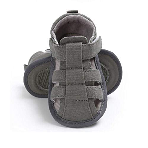 Geagodelia Sandalias Para Niños Bonitos Bebés Lona Suela Suave Zuecos Para Cuna Zapatillas Sandalias Huecas Para Bebés Pequeños Zapatos (Gris, 12-18 meses)