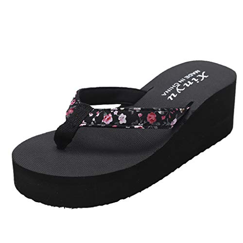 TDEOK Zapatos y pantuflas de cuña para mujer playa de moda casual zapatillas de mujer zapatos mujer negro 42, multicolor, 39