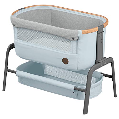 Maxi-Cosi Iora Cuna colecho, cuna bebé reclinable para para evitar la regurgitación, altura ajustable, colchón cuna incluido, cesta grande, color Essential Grey