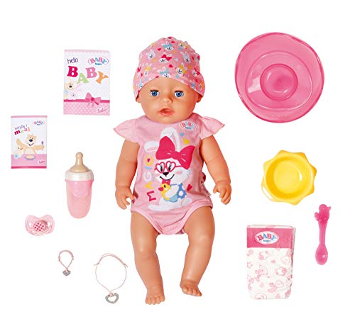 BABY born 827956 43cm Dummy-Realistic Doll with Lifelike Functions-Soft to The Touch, Movable Joints-Eats, Sleeps, Cries & Uses The Potty-11 Accessories-Pink, Magic Girl