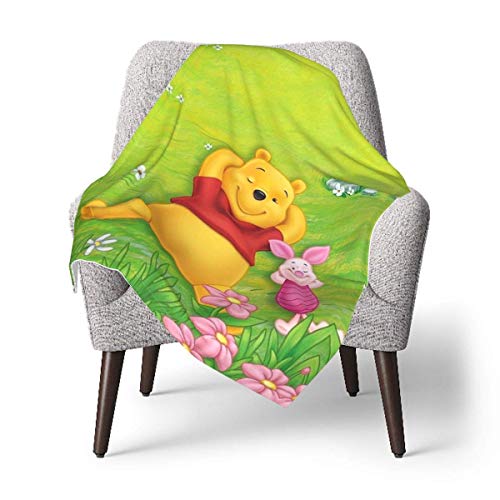 Hdadwy Piglet y Winnie The Pooh - Manta para bebé o manta mullida para niños, unisex, manta para cuna, sofá, silla, sala de estar, viaje, súper suave, cálida, manta para niños