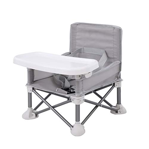 PandaEar Siège d'appoint pour bébé Siège d'enfant pliable Chaise d'enfant Table à manger | Chaise haute compacte avec sangles pour intérieur extérieur | Camping Plage Pelouse| Bébés de 6 à 36 mois