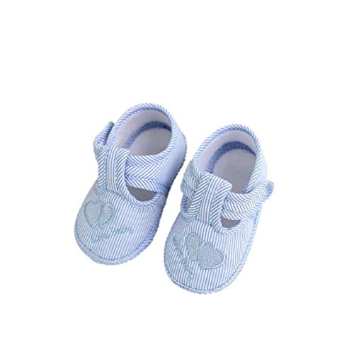 Zapatos Bebé Niño 2019 SHOBDW Zapatos Bebé Niña Verano Zapatillas De Lona Suela Suave Antideslizante Zapatos De Cuna Ligeros Velcro Zapatos Bebé Recién Nacida Zapatos Bebe Primeros Pasos(Azul,3~6)