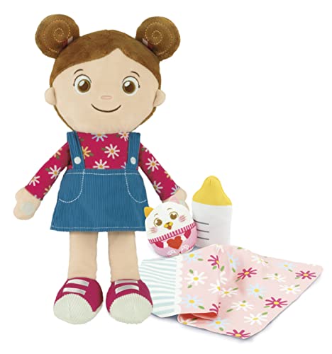 Clementoni - Olivia, My Soft Doll Tela 100% Lavable, muñeca niña con Accesorios, Juego de Primera Infancia 1 año (versión en Italiano), Multicolor, 17737