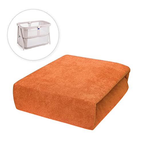 Baby Comfort Sábana bajera ajustable de rizo para colchón de cuna de viaje de 95 x 65 cm, color naranja