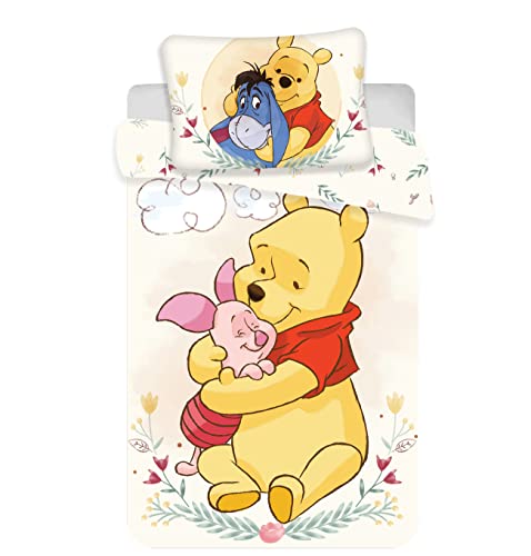 Disney - Juego de cama de Winnie Pooh, 2 piezas Tamaño: 100 x 135 cm, 40 x 60 cm, 100 % algodón