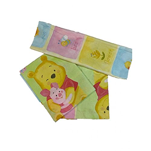Winnie The Pooh - Juego de sábanas para cuna de algodón puro, fabricado en Italia, diseño de Winnie The Pooh