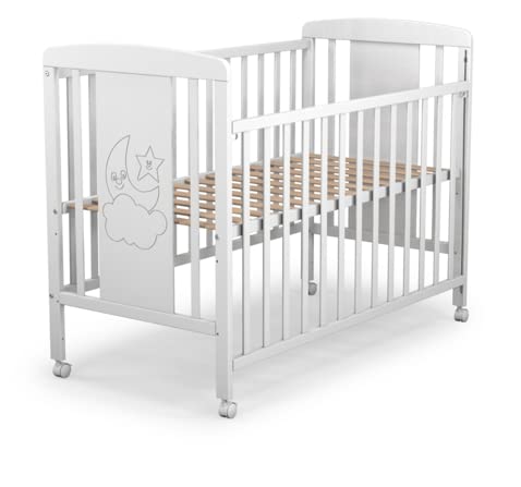 Cuna para bebé, Modelo Cielo Mundi Bebé + Colchón Viscoelástica + Protector de colchón Impermeable
