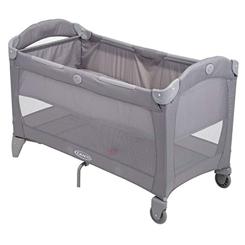 Graco Roll A Bed Paloma - Cuna de viaje para niños de hasta 15 kg, incluye elevador de cuna, ruedas y bolsa de transporte