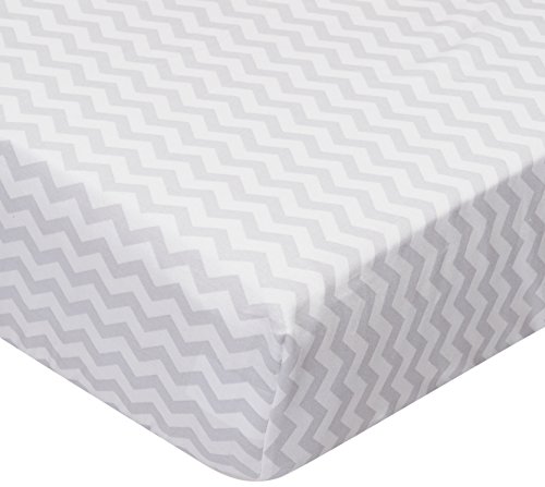 SheetWorld Fitted Sheet (Fits BabyBjorn Travel Crib Light) - Grey Chevron Zigzag - Made In USA by sheetworld
