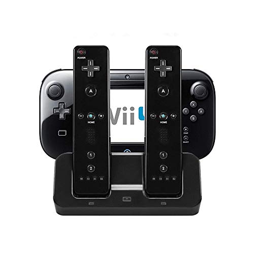 eLUUGIE - Base de carga 3 en 1 para Wii U Gamepad, cargador de base wii u Gamepad cargador de cuna WII U Gamepad Power Stand wii u base de carga