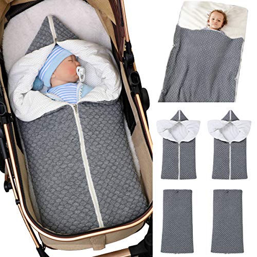 Baby Wrap Swaddle Manta de Punto Saco de Dormir Saco de Dormir Cochecito de Abrigo Suave Y Cálido para 0-12 Meses Bebés Unisex