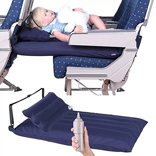 Cama hinchable de viaje para bebés en el avión,Cama plegable para niños pequeños en el avión,Cinturón de seguridad y bolsa de transporte incluidos,Esencial para los viajes de los bebés,Se adapta