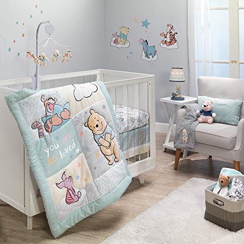 Lambs & Ivy Disney Baby Winnie The Pooh Hugs - Juego de ropa de cama para cuna (3 piezas)