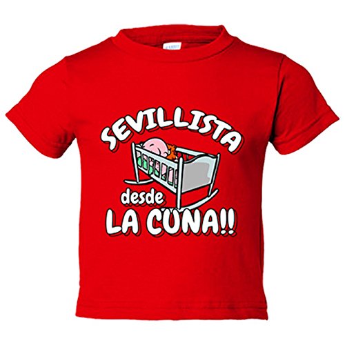 Camiseta bebé Sevillista desde la cuna para aficionado al fútbol - Rojo, 2 años