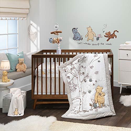 Lambs & Ivy Disney Baby Storytime Pooh - Juego de ropa de cama para cuna (3 piezas)