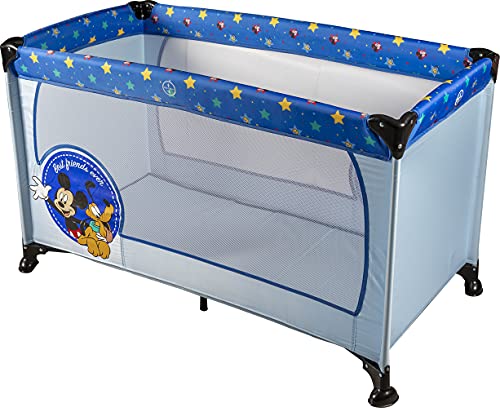 Disney Mickey Mouse Cuna de viaje plegable bebè azul suave