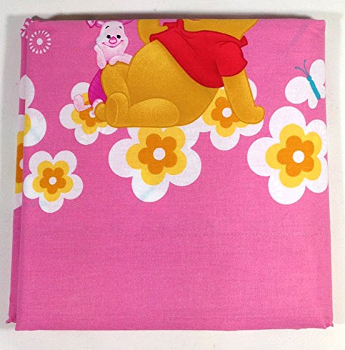 Disney Caleffi - Sábana superior para cuna individual, diseño de Winnie The Pooh, 160 x 280 cm, color rosa